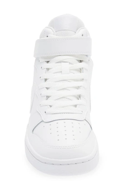 Shop Nike Court Borough Mid 2 Basketball Shoe In White/ White