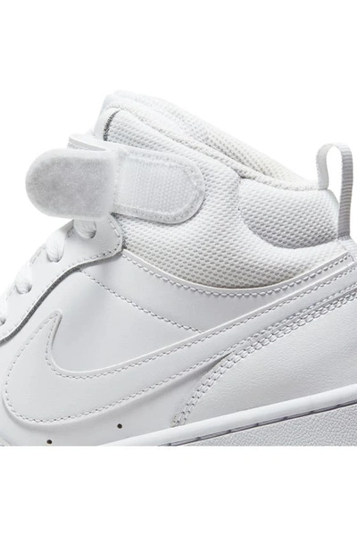 Shop Nike Court Borough Mid 2 Basketball Shoe In White/ White