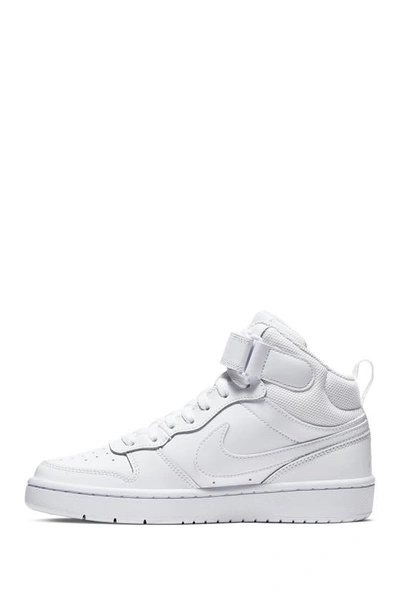 Shop Nike Court Borough Mid 2 Basketball Shoe In White/ White