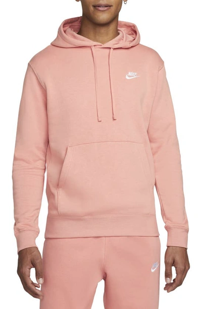 Shop Nike Sportswear Club Hoodie In Light Madder Root/ White