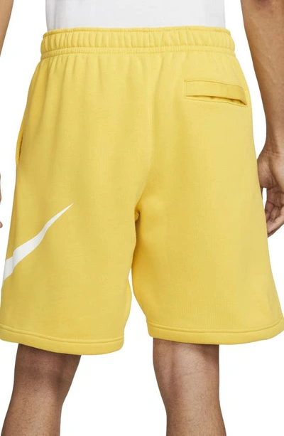 Shop Nike Sportswear Club Shorts In Vivid Sulfur/ Vivid Sulfur