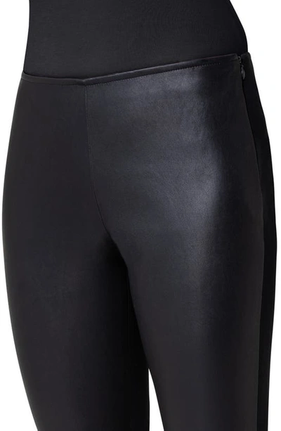 Shop Akris Punto Fancy Lambskin Leather & Jersey Pants In Black