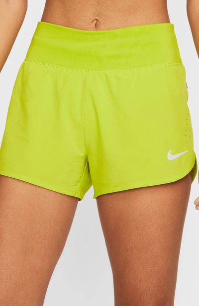 Shop Nike Eclipse High Waist Running Shorts In Atomic Green