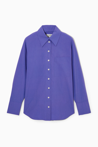Shop Cos Oversized Long-sleeve Shirt In Blue