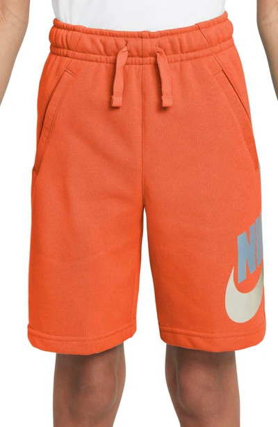 Shop Nike Kids' Sportswear Club Athletic Shorts In Rush Orange