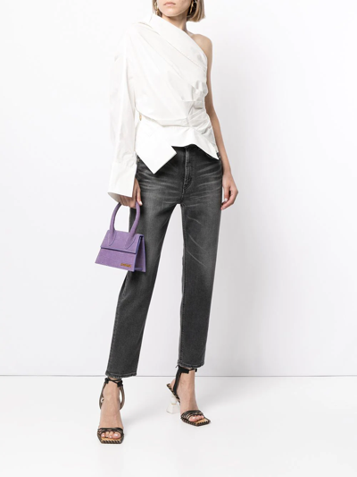 Tu Es Mon Tresor Sapphire High-rise Cropped Straight-leg Jeans In Black