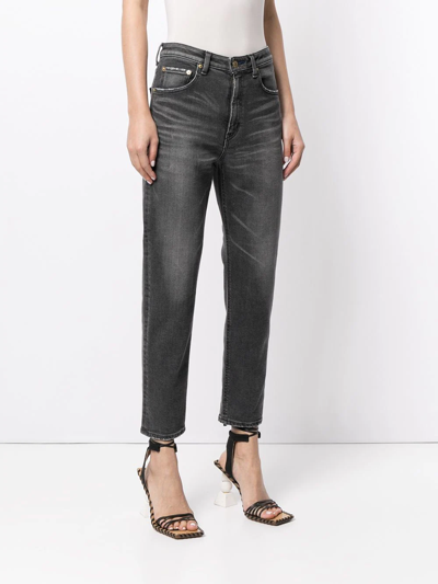 Tu Es Mon Tresor Sapphire High-rise Cropped Straight-leg Jeans In Black