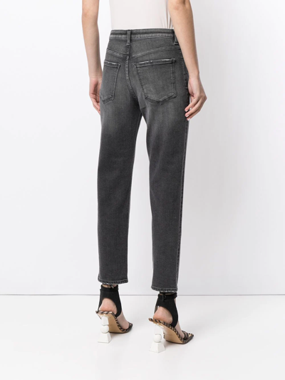 Tu Es Mon Tresor Sapphire High-rise Cropped Straight-leg Jeans In Black