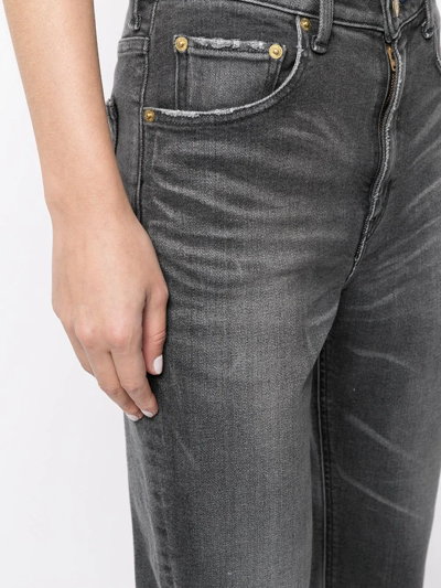 Tu Es Mon Tresor Sapphire High-rise Cropped Straight-leg Jeans In Black