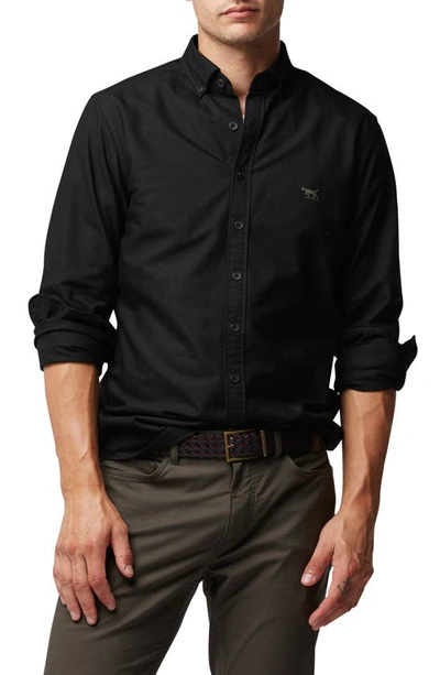 Shop Rodd & Gunn Gunn Oxford Cotton Button-down Shirt In Onyx