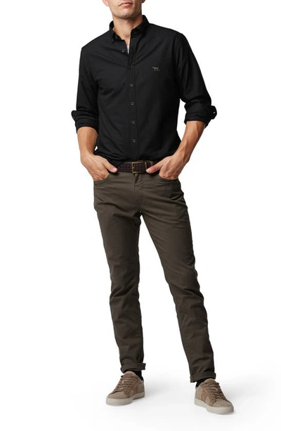 Shop Rodd & Gunn Gunn Oxford Cotton Button-down Shirt In Onyx