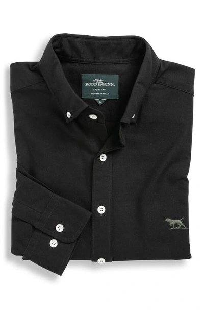 Shop Rodd & Gunn Gunn Oxford Cotton Button-down Shirt In Onyx