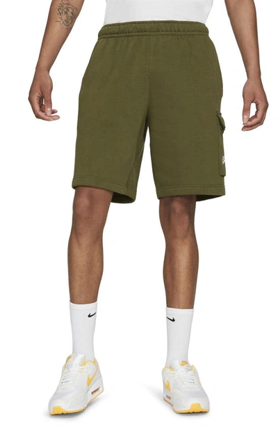 Shop Nike Nsw Club Cargo Shorts In Rough Green/ White