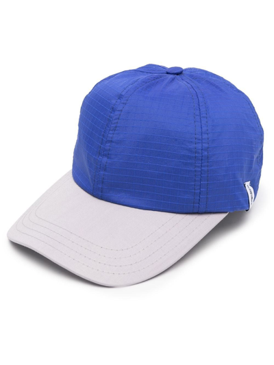 Shop Mackintosh Tipping Panelled Raintec Baseball Cap In Blue