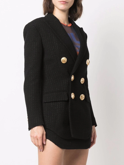 Dsquared2 Black Double-breasted Skirt Suit In Black
