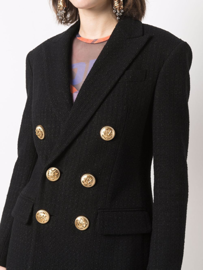 Dsquared2 Black Double-breasted Skirt Suit In Black