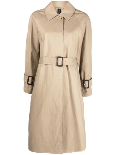Shop Mackintosh Maretta Raintec Contrast Overcoat In Brown