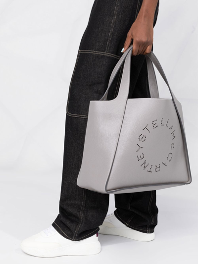 Shop Stella Mccartney Stella Logo Tote Bag In Grey