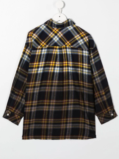 Shop N°21 Patch Plaid Cotton Shirt In Blau