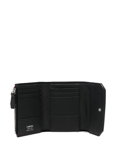 Lancel Logo-patch Leather Wallet In Black