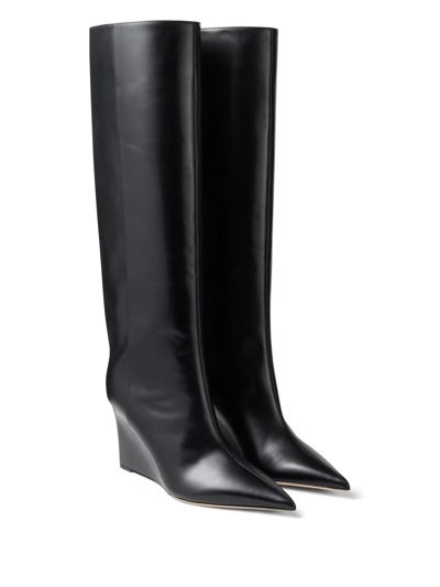 Shop Jimmy Choo Blake 85mm Knee-high Boots In Black