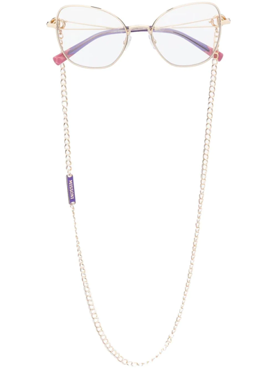 Shop Missoni Eyewear Double Cat-eye Glasses And Sunglasses In Gold