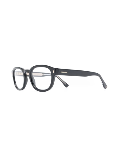 Dsquared2 Logo-print Arm Detail Glasses In Black