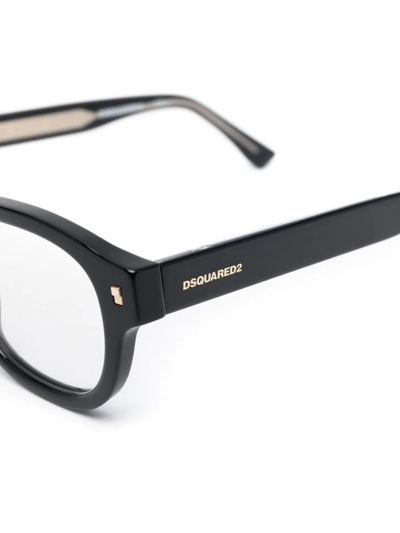 Dsquared2 Logo-print Arm Detail Glasses In Black