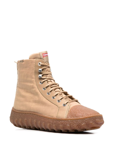 Camper Ground Lace-up Ankle Boots In Neutrals