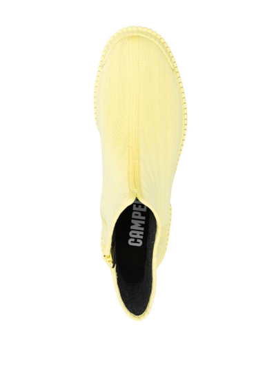 Shop Camper Pix Knitted Chelsea Boots In Yellow