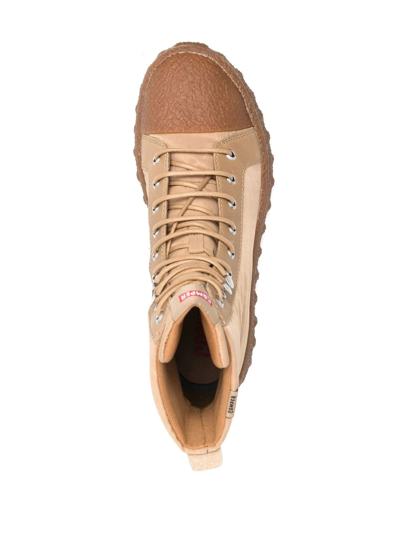 Camper Ground Lace-up Ankle Boots In Neutrals