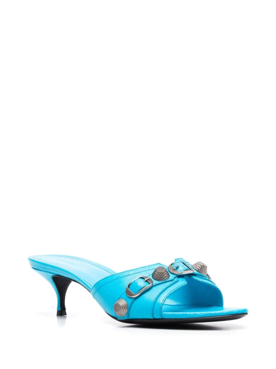 Shop Balenciaga Cagole 50mm Sandals In Blau