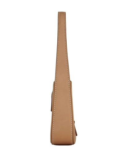 Saint Laurent Logo-plaque Shoulder Bag In Brown
