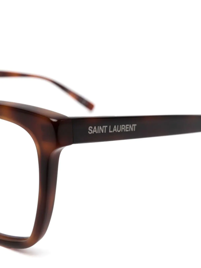 Saint Laurent Rectangle-frame Glasses In Brown