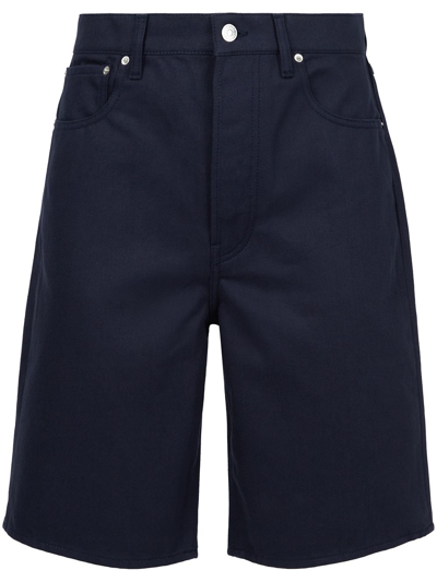 Shop Kenzo Poppy-print Denim Shorts In Blau