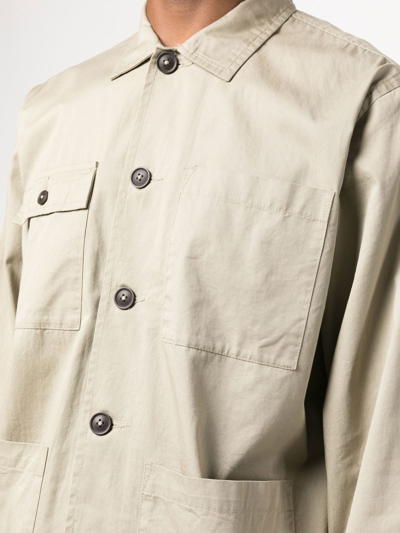 Shop Universal Works Button-down Fastening Shirt Jacket In Neutrals