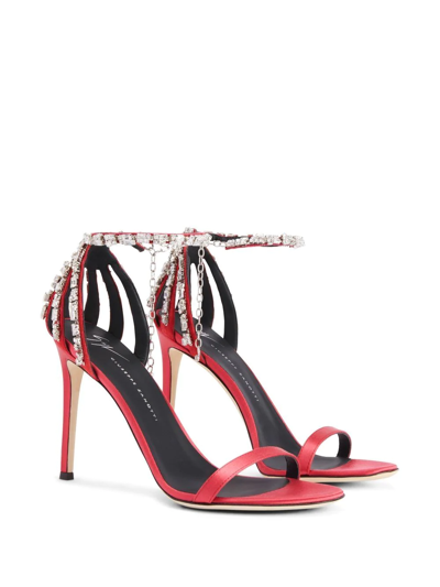 Shop Giuseppe Zanotti Adele Crystal 105mm Sandals In Rosa