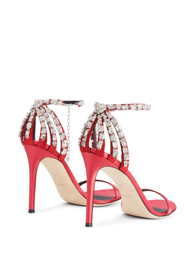 Shop Giuseppe Zanotti Adele Crystal 105mm Sandals In Rosa