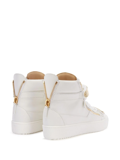 Giuseppe Zanotti High-top Zipped Sneakers In Weiss