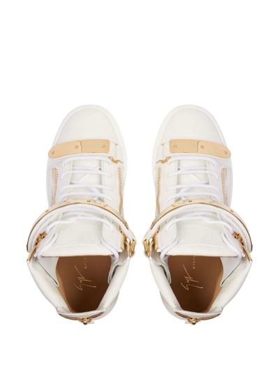 Giuseppe Zanotti High-top Zipped Sneakers In Weiss