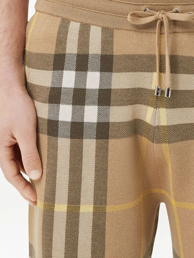 Shop Burberry Check-pattern Drawstring-waist Shorts In Nude