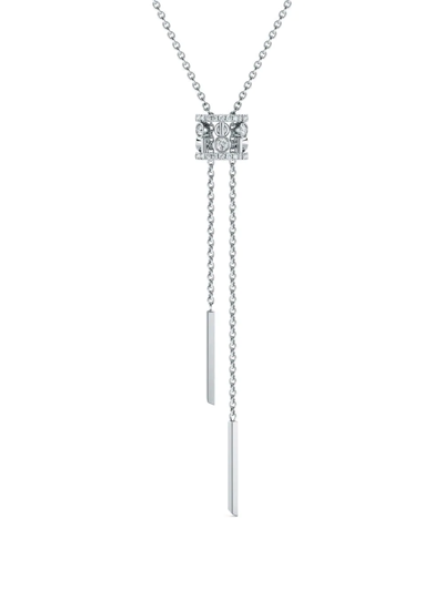 Shop De Beers Jewellers 18kt White Gold Dewdrop Diamond Necklace In Silver