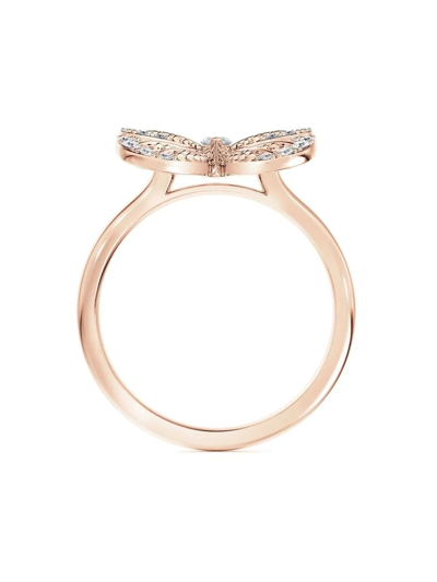 Shop De Beers Jewellers 18kt Rose Gold Portraits Of Nature Butterfly Diamond Ring In Pink