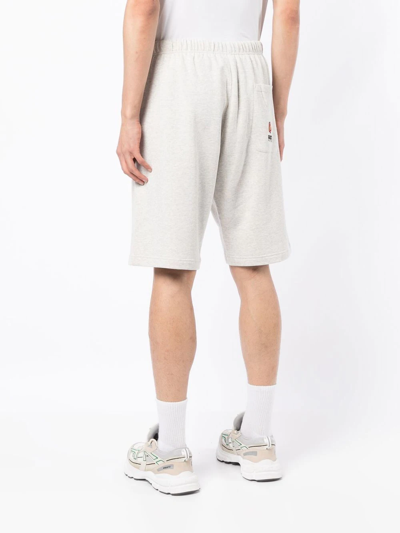 Shop Kenzo Embroidered-logo Track Shorts In Grau