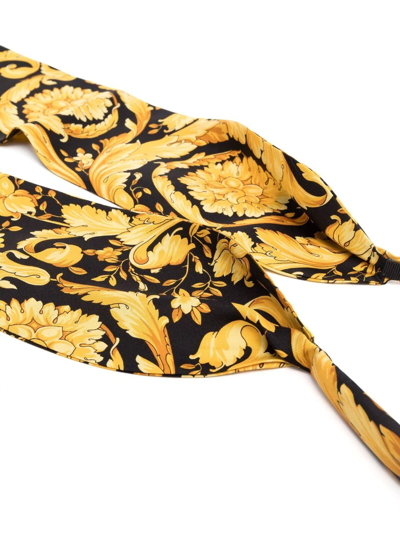 Shop Versace Baroque Print Hairband In Gelb