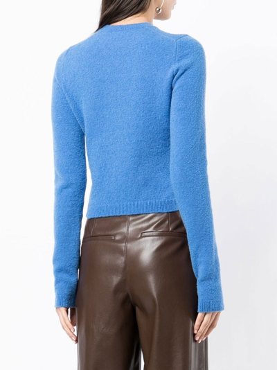 Nanushka 'tama' Sweater In Compact Boucle Knit In Blau
