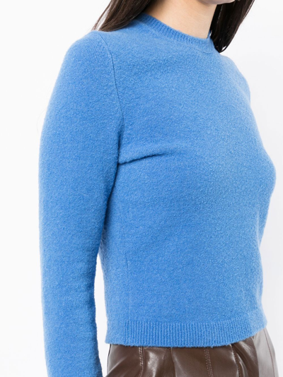 Nanushka 'tama' Sweater In Compact Boucle Knit In Blau