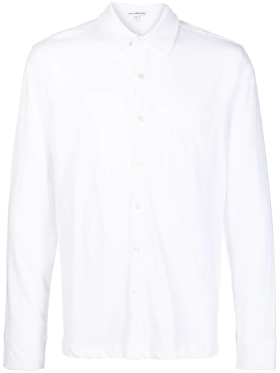 Shop James Perse Long-sleeve Knit Shirt In White