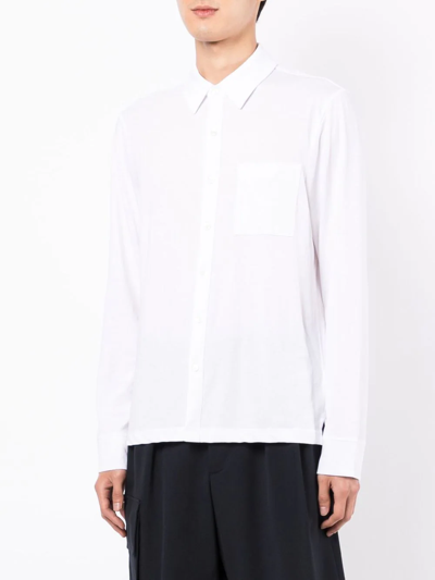 Shop James Perse Long-sleeve Knit Shirt In White