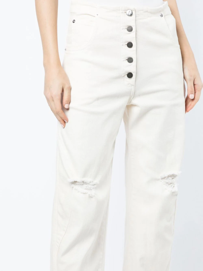 Shop Rachel Comey Tapered Ripped Jeans In Weiss